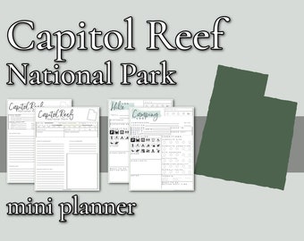 Capitol Reef National Park Mini Planner // Printable PDF, fillable/editable