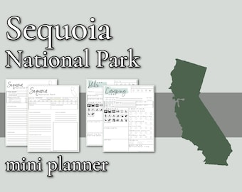 Sequoia National Park Mini Planner // Printable PDF, fillable/editable