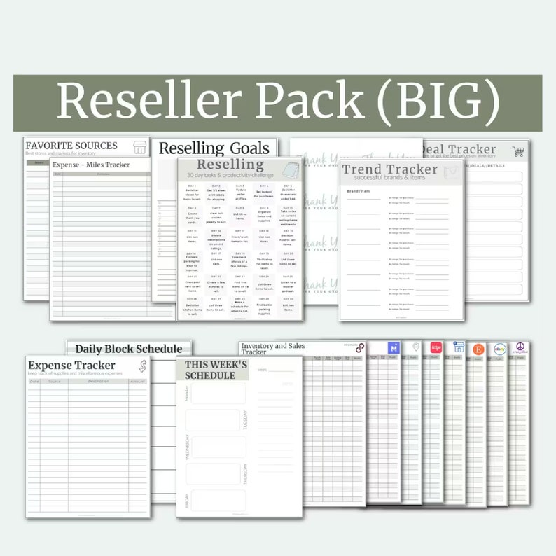 Reseller Pack BIG Green // Printable Online & App Sales image 1