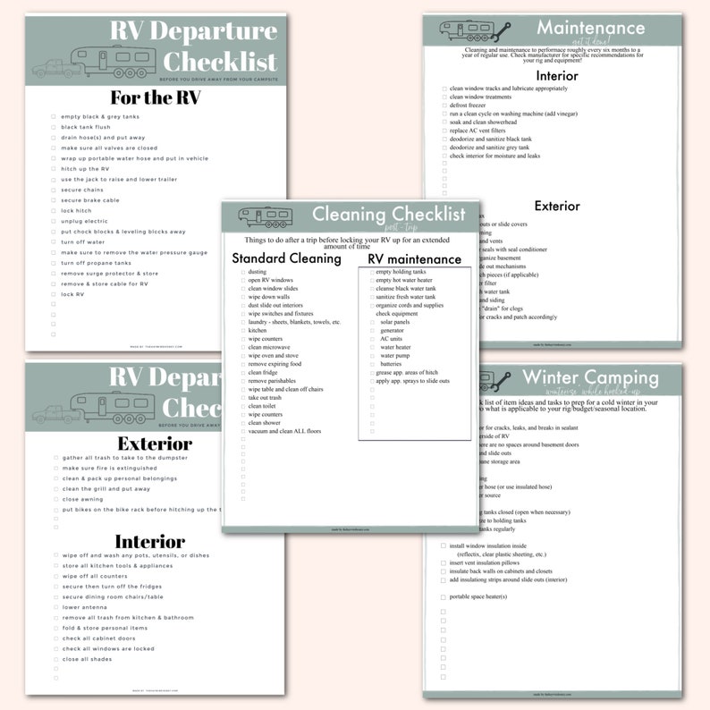 RV Trip & RV Life Worksheets fillable / editable // rv living, printable worksheets image 4