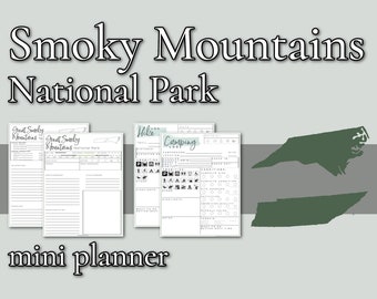 Great Smoky Mountains National Park Mini Planner // Printable PDF