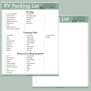 RV Life Packet editable / fillable // Printable Checklists & Worksheets image 3