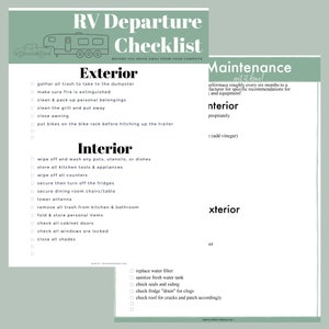 RV Life Packet editable / fillable // Printable Checklists & Worksheets image 6