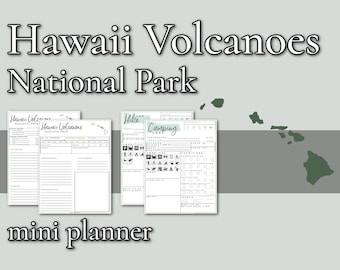 Hawaii Volcanoes National Park Mini Planner // Printable PDF, editable/fillable