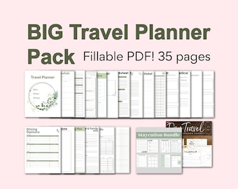 Travel Planner Bundle // Fillable & Editable PDF