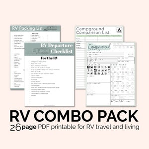 RV Trip & RV Life Worksheets fillable / editable // rv living, printable worksheets image 1