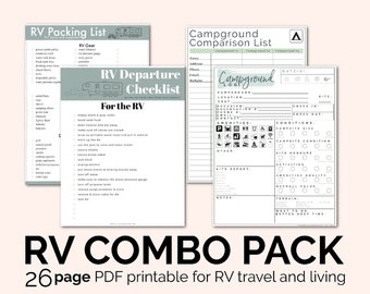 RV Trip & RV Life Worksheets (fillable / editable) // rv living, printable worksheets