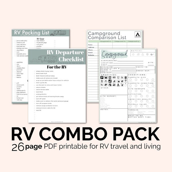 RV Trip & RV Life Worksheets (fillable / editable) // rv living, printable worksheets