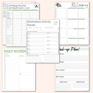 RV Trip & RV Life Worksheets fillable / editable // rv living, printable worksheets image 2