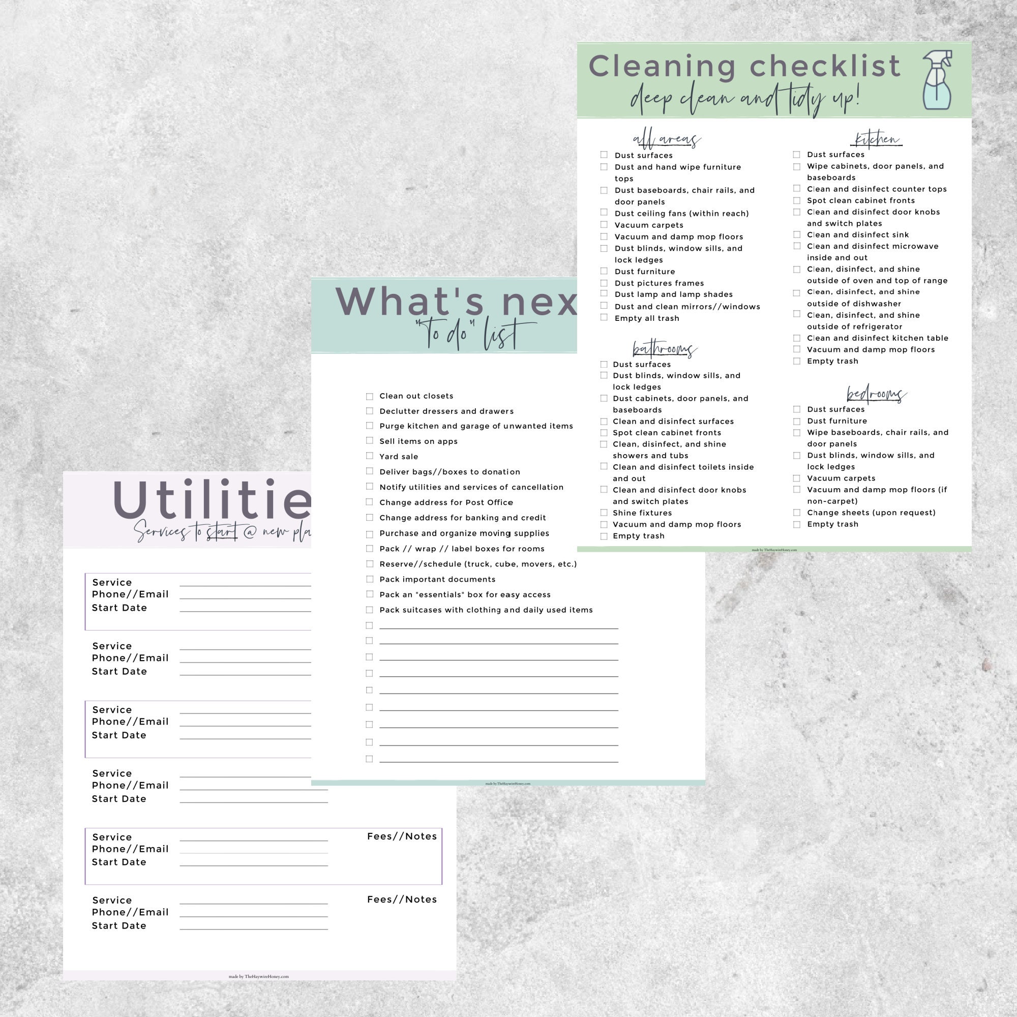 moving packet printable checklists worksheets etsy