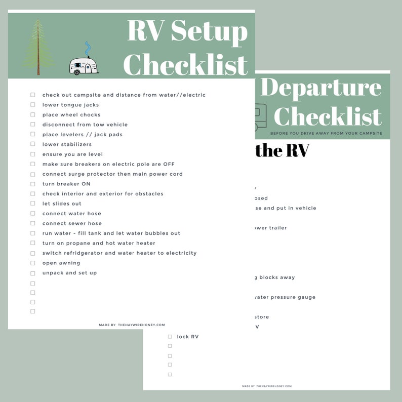 RV Life Packet editable / fillable // Printable Checklists & Worksheets image 5