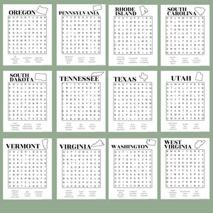 Kids Word Searches, USA 50 states pack // Printable Puzzles image 5