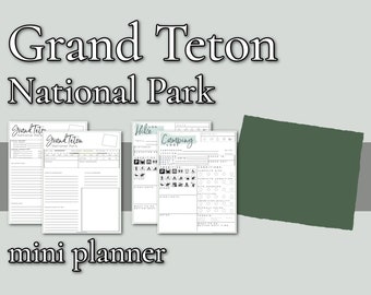 Grand Teton National Park Mini Planner // Printable PDF