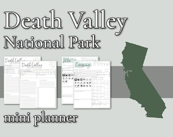 Death Valley National Park Mini Planner // Printable PDF, fillable/editable
