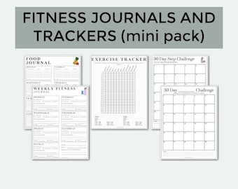 Mini Fitness Journal and Tracker Pack //PDF Printable