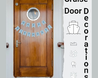 Cruise Door Decorations // Birthday lettering kit (Blue, Pink, and white)
