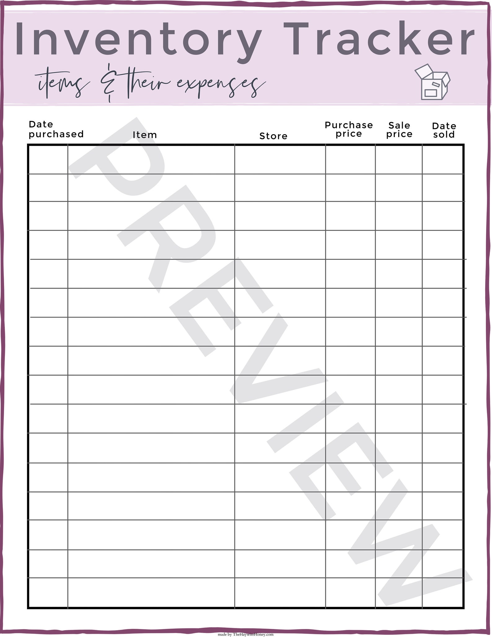 Reseller Printable Packet in Purple // Poshmark Tracking Pages, Mercari ...