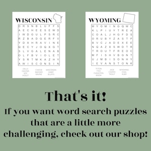 Kids Word Searches, USA 50 states pack // Printable Puzzles image 6