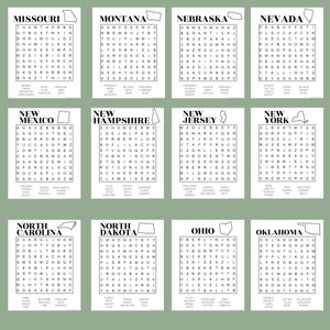Kids Word Searches, USA 50 states pack // Printable Puzzles image 4