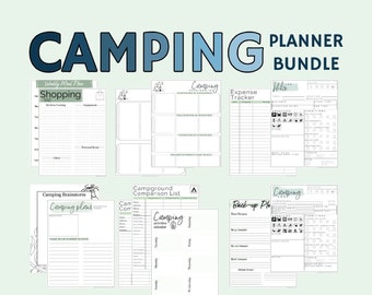 Camping Planner Bundle, camping life lists // Printable PDF, 12 pages