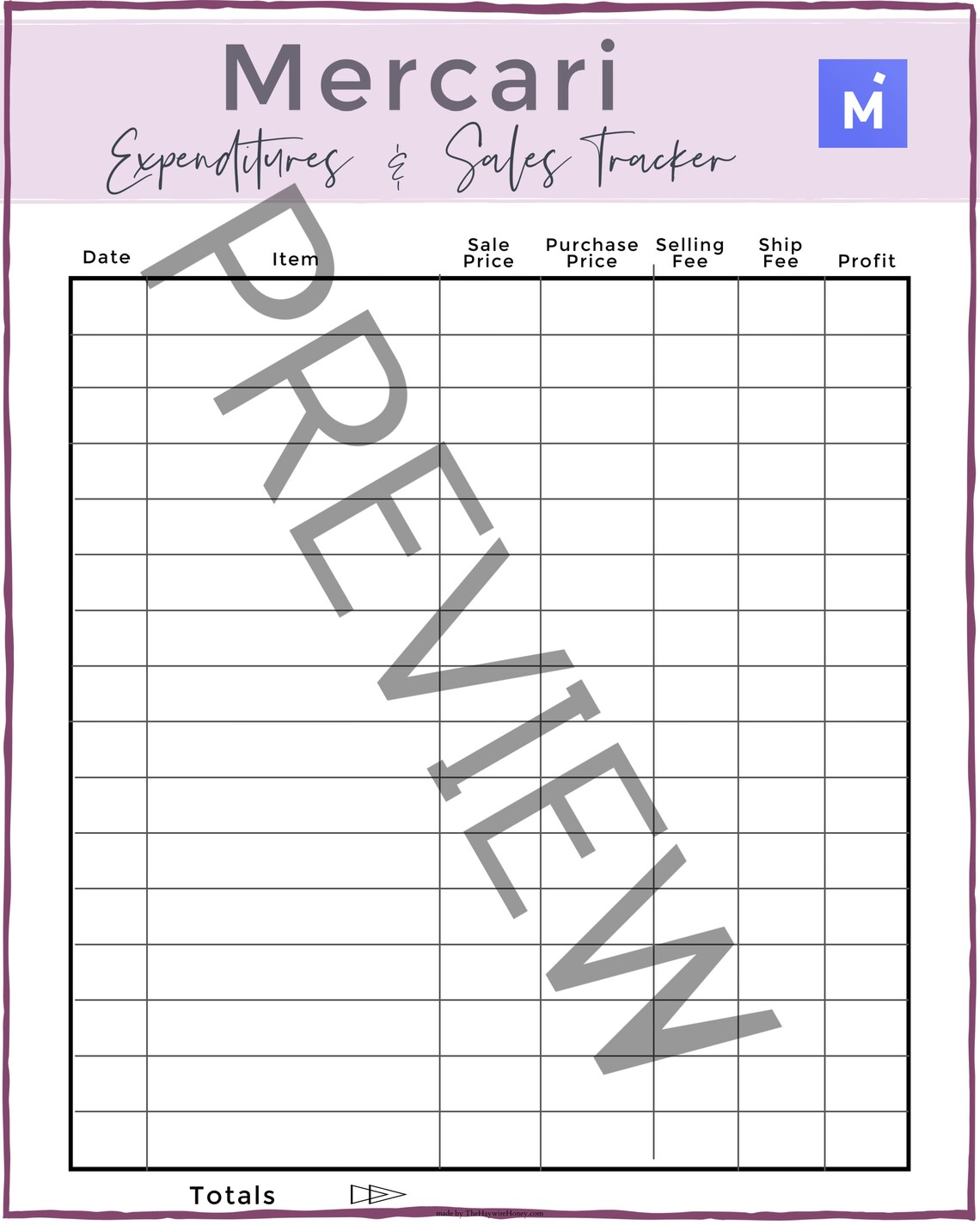 Reseller Printable Packet in Purple // Poshmark Tracking - Etsy