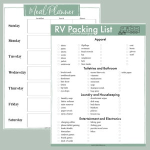 RV Life Packet editable / fillable // Printable Checklists & Worksheets image 2