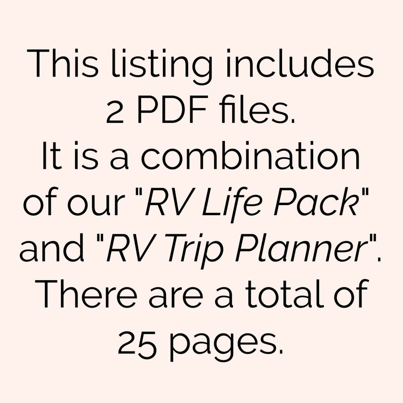 RV Trip & RV Life Worksheets fillable / editable // rv living, printable worksheets image 7
