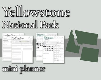 Yellowstone National Park Mini Planner // Printable PDF