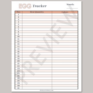 Chicken Worksheets / Egg Tracker / Egg Sales / Hatch Tracker //PDF Printable image 4