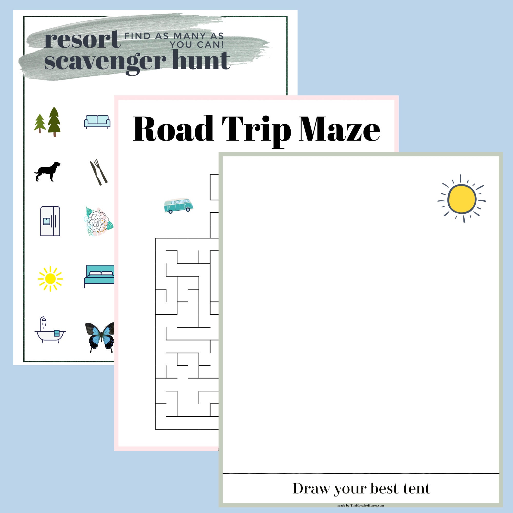Travel Games Printable Pack // for KIDS - Etsy