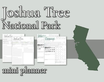Joshua Tree National Park Mini Planner // Printable PDF