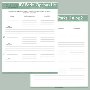 RV Life Packet editable / fillable // Printable Checklists & Worksheets image 4