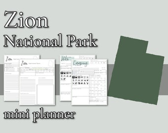 Zion National Park Mini Planner // Printable PDF