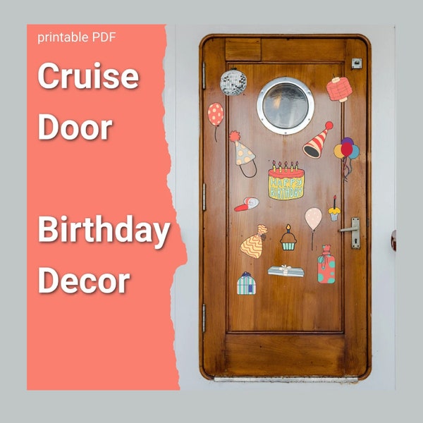 Birthday clip art kit // Cruise Door Decorations, PDF