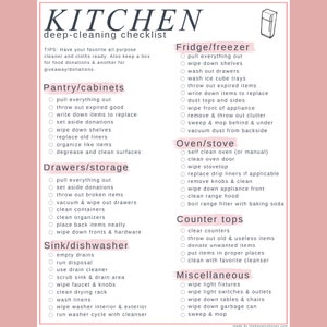 Deep Cleaning Checklists // DIGITAL Download, 6 Pages, Pink - Etsy