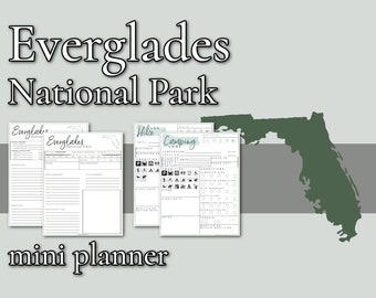 Everglades National Park Mini Planner // Printable PDF, fillable/editable