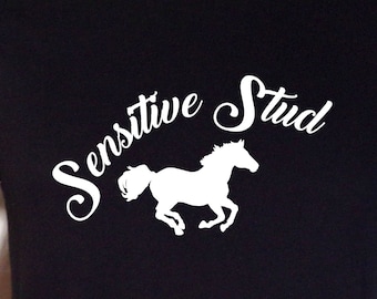 Sensitive Stud Humor Tee Black Bella Canvas or Gildan Soft Style Shirt Small, Medium, Large, XL, 2XL