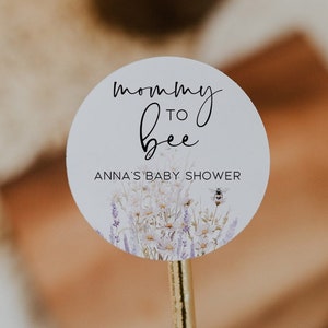 Mommy to Bee Baby Shower Favor Labels: Honey Bee Stickers