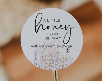 A Little Honey is on the Way Baby Shower Favor Labels, Bee Baby Shower Favor Stickers, Honey Bee Favor Labels, Sweet as can Bee Labels