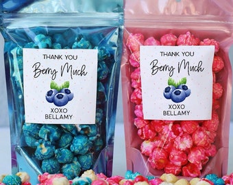 Blueberry Baby Shower Favor Bags: Personalized Treat Pouches