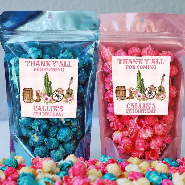 Cowgirl Birthday Favor Bags: Wild West Treat Pouches