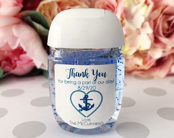 Nautical Wedding Favors, Hand Sanitizer Labels, Bridal Shower Favors, Bachelorette Party Favors, Engagement Party Favors, Beach Theme