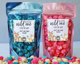 Woodland Animal Baby Shower Favor Bags: Personalized Treat Pouches