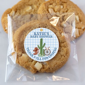 Wild West Cowboy Baby Shower Favor Labels, Western Ranch cookie label, Western Cowboy Stickers, Rodeo baby shower boy, Southwestern shower