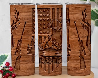 Personalized Deer Hunter Tumbler, Deer Hunting Tumbler, Outdoor Hunter Tumbler, Gift for Dad, Gift for Grandpa, Hunting Buddy Gift, Deer Cup