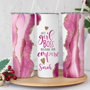 Just A Girl Boss Building Her Empire Tumbler, Girl Boss Tumbler, Personalized Tumbler, Gift for Her, Custom Girl Boss Tumbler, 20oz Tumbler