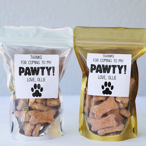 Dog Birthday Pawty Treat Bags: Personalized Stand Up Zip Pouch
