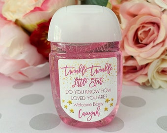 Twinkle Twinkle Baby Shower favor labels, Twinkle Twinkle hand sanitizer favor label, Twinkle Twinkle Little Star Favors, Baby Shower favors