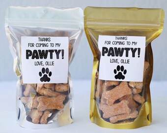 Dog Birthday Pawty Treat Bags: Personalized Stand Up Zip Pouch