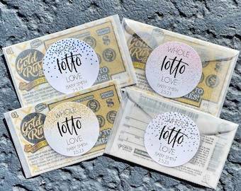 Whole Lotto Love Baby Shower Favors, Lotto favor labels, Baby Shower Lotto Ticket Favor, Lotto Scratch Ticket Baby Shower Favor labels
